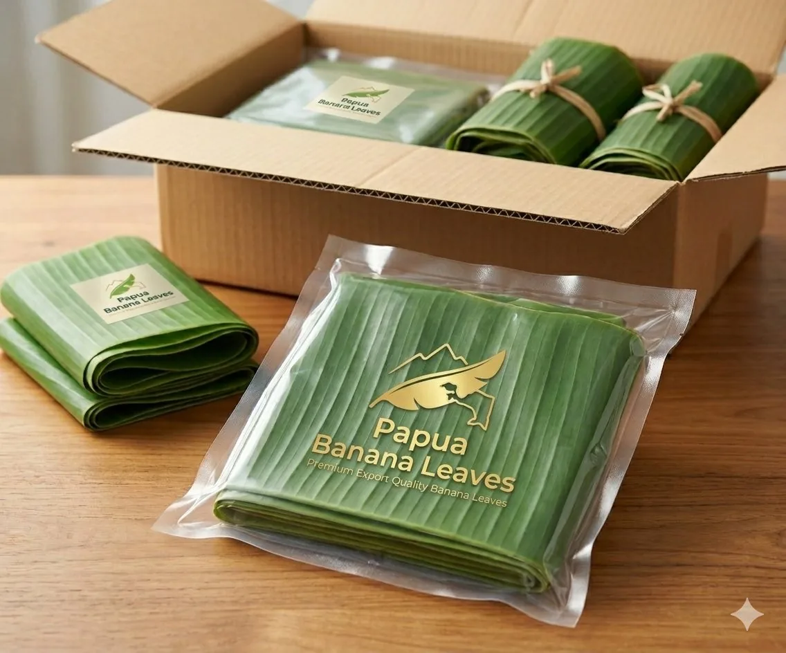 Papua Banana Leaves — premium export-quality vacuum packed
