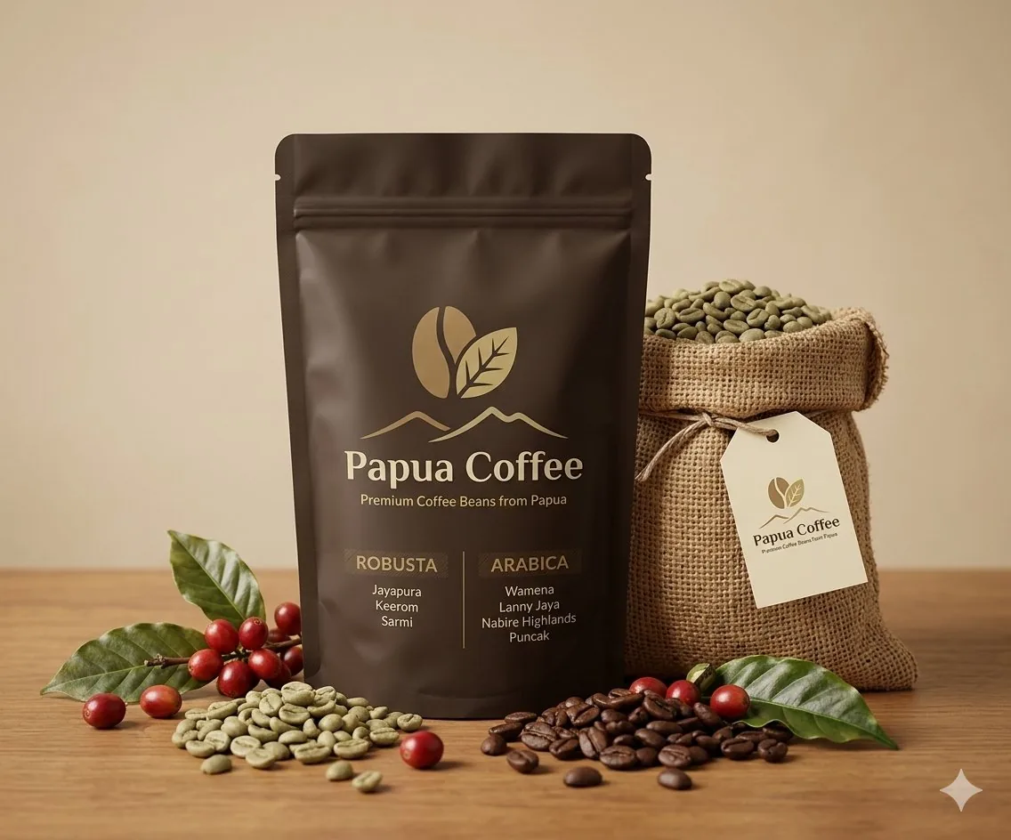 Papua Coffee — premium Arabica and Robusta green coffee beans from Papua highlands