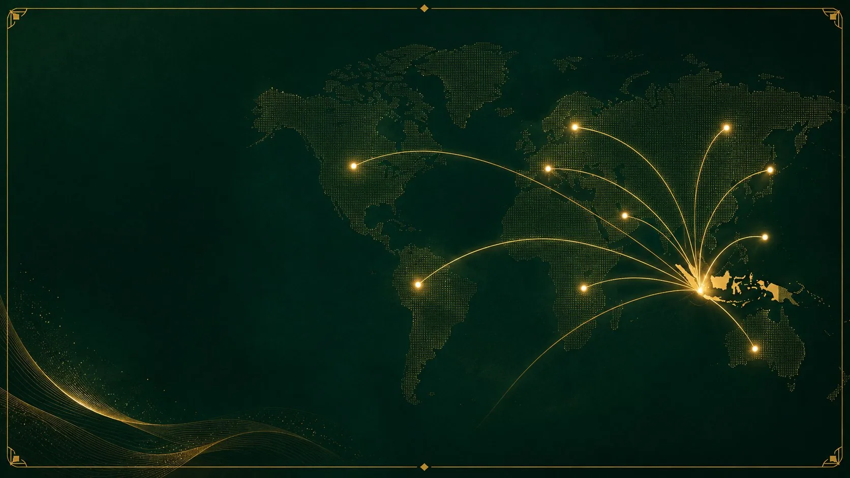 World map showing Agri Sukses Exportindo export routes from Indonesia